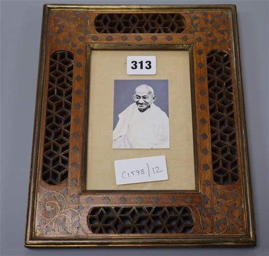An Indian brass inlaid frame